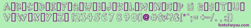 Woody Font – Purple Fonts on Green Background