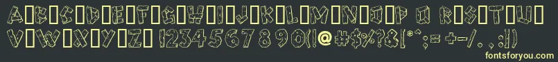 Woody Font – Yellow Fonts on Black Background