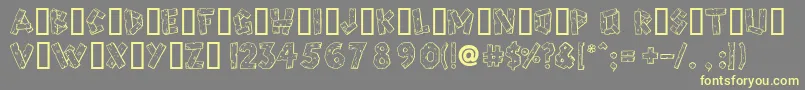 Woody Font – Yellow Fonts on Gray Background