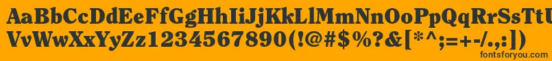 ClearfacestdBlack-Schriftart – Schwarze Schriften auf orangefarbenem Hintergrund