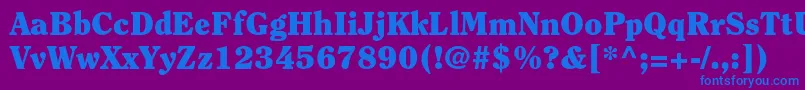 フォントClearfacestdBlack – 紫色の背景に青い文字