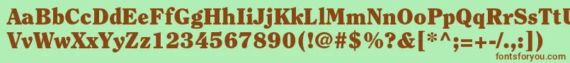 ClearfacestdBlack-fontti – ruskeat fontit vihreällä taustalla