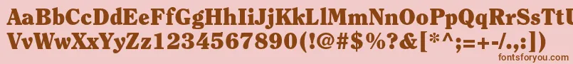 ClearfacestdBlack-fontti – ruskeat fontit vaaleanpunaisella taustalla