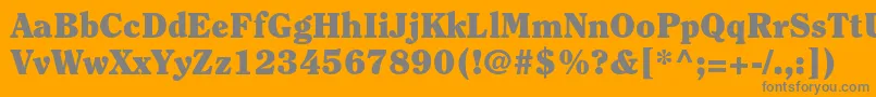 ClearfacestdBlack-fontti – harmaat kirjasimet oranssilla taustalla