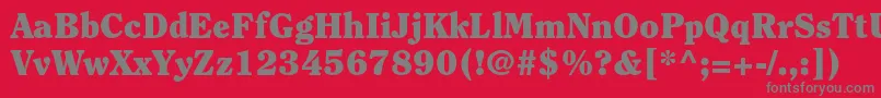 ClearfacestdBlack-fontti – harmaat kirjasimet punaisella taustalla