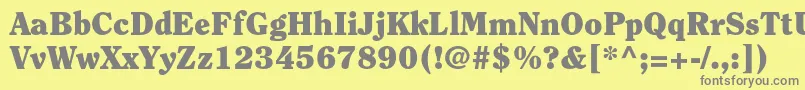 ClearfacestdBlack-fontti – harmaat kirjasimet keltaisella taustalla