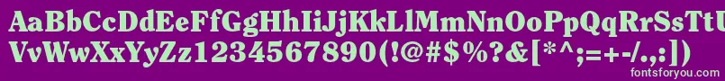 ClearfacestdBlack-fontti – vihreät fontit violetilla taustalla