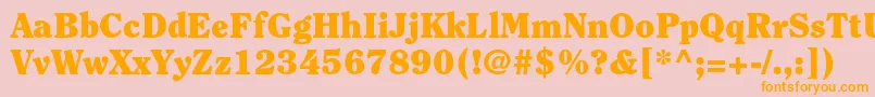 Fonte ClearfacestdBlack – fontes laranjas em um fundo rosa