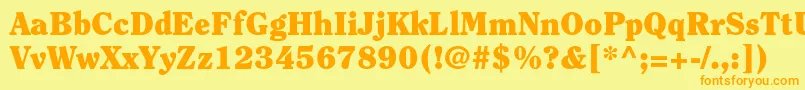 ClearfacestdBlack Font – Orange Fonts on Yellow Background