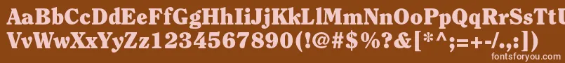 ClearfacestdBlack-fontti – vaaleanpunaiset fontit ruskealla taustalla