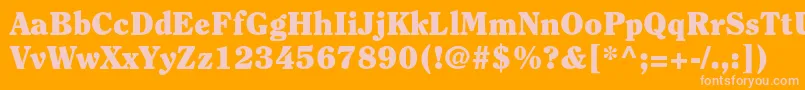 ClearfacestdBlack-fontti – vaaleanpunaiset fontit oranssilla taustalla
