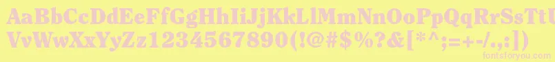 ClearfacestdBlack-fontti – vaaleanpunaiset fontit keltaisella taustalla