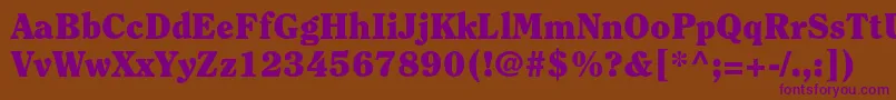 ClearfacestdBlack-fontti – violetit fontit ruskealla taustalla