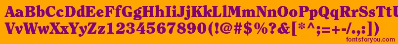 ClearfacestdBlack-Schriftart – Violette Schriften auf orangefarbenem Hintergrund