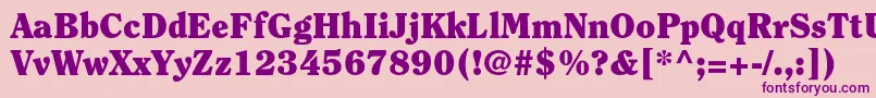 フォントClearfacestdBlack – ピンクの背景に紫のフォント