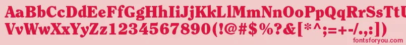 ClearfacestdBlack-fontti – punaiset fontit vaaleanpunaisella taustalla