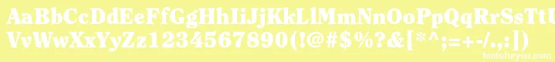 ClearfacestdBlack-fontti – valkoiset fontit keltaisella taustalla