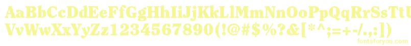 ClearfacestdBlack-fontti – keltaiset fontit valkoisella taustalla