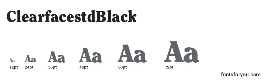 Размеры шрифта ClearfacestdBlack