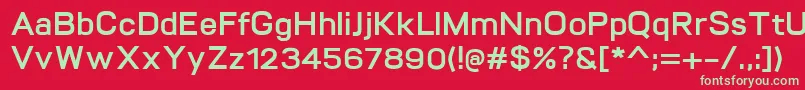フォントVitroBold – 赤い背景に緑の文字