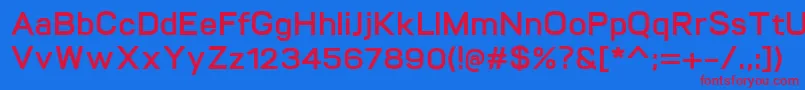 VitroBold-fontti – punaiset fontit sinisellä taustalla
