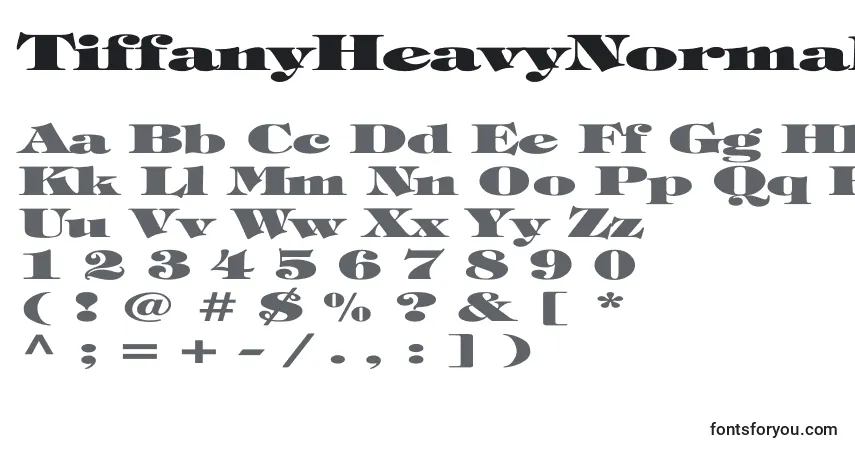 A fonte TiffanyHeavyNormalEx – alfabeto, números, caracteres especiais