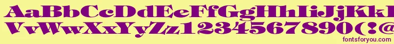TiffanyHeavyNormalEx Font – Purple Fonts on Yellow Background