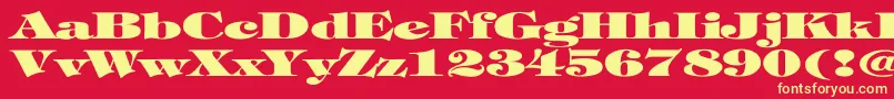 Więcej informacji o czcionce TiffanyHeavyNormalEx Czcionka TiffanyHeavyNormalEx – żółte czcionki na czerwonym tle