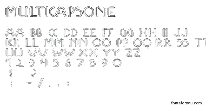 Schriftart Multicapsone – Alphabet, Zahlen, spezielle Symbole