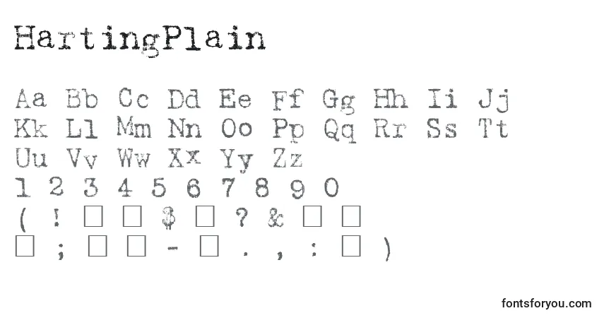 A fonte HartingPlain – alfabeto, números, caracteres especiais