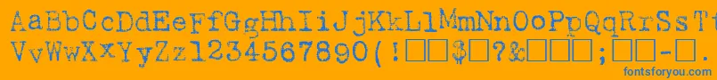 フォントHartingPlain – オレンジの背景に青い文字