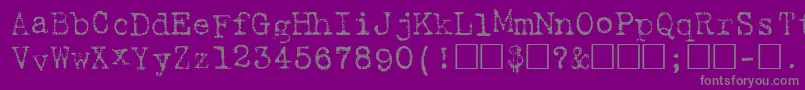 HartingPlain-fontti – harmaat kirjasimet violetilla taustalla