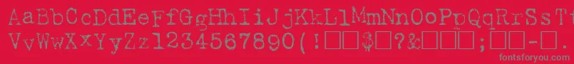 フォントHartingPlain – 赤い背景に灰色の文字
