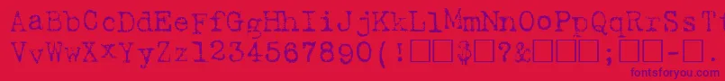 HartingPlain Font – Purple Fonts on Red Background