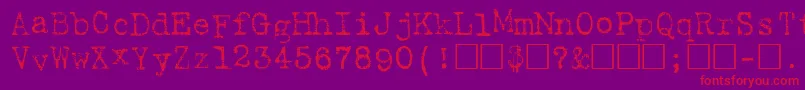 HartingPlain-Schriftart – Rote Schriften auf violettem Hintergrund