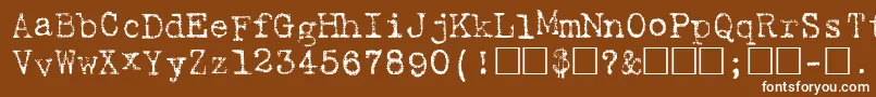 HartingPlain-fontti – valkoiset fontit ruskealla taustalla