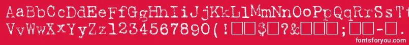 フォントHartingPlain – 赤い背景に白い文字