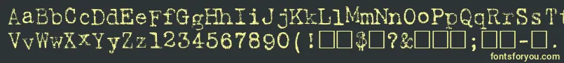 フォントHartingPlain – 黒い背景に黄色の文字
