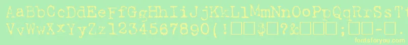 HartingPlain Font – Yellow Fonts on Green Background