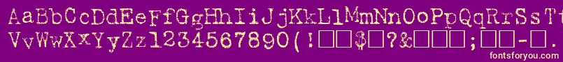HartingPlain-fontti – keltaiset fontit violetilla taustalla