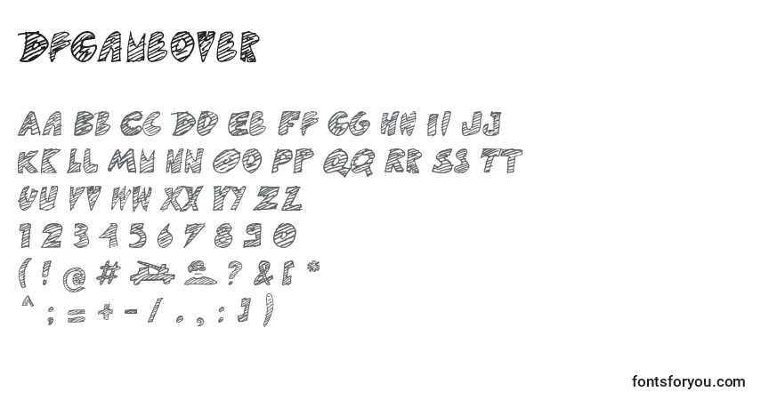 Шрифт DfGameover – алфавит, цифры, специальные символы