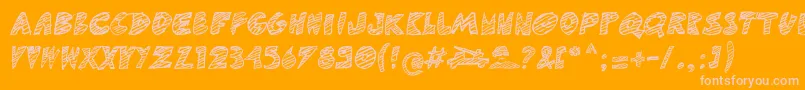 Więcej informacji o czcionce DfGameover Czcionka DfGameover – różowe czcionki na pomarańczowym tle