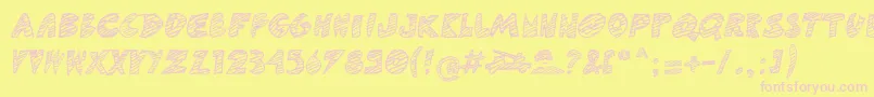 DfGameover Font – Pink Fonts on Yellow Background