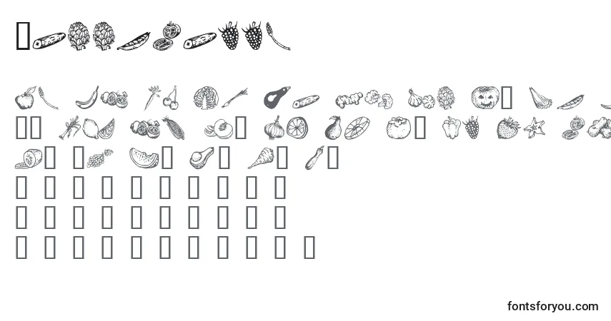 Czcionka VeggiTerra – alfabet, cyfry, specjalne znaki