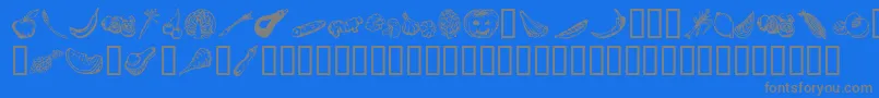 VeggiTerra-Schriftart – Graue Schriften auf blauem Hintergrund