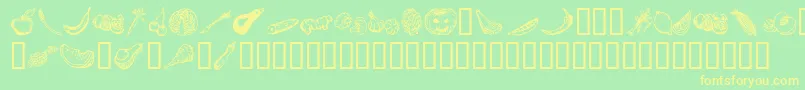 VeggiTerra Font – Yellow Fonts on Green Background