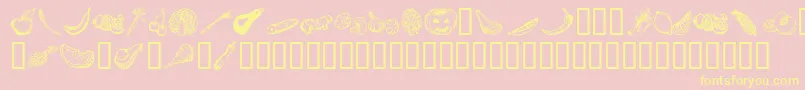VeggiTerra Font – Yellow Fonts on Pink Background