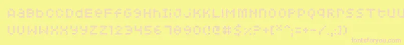 Squarodynamic 07 Font – Pink Fonts on Yellow Background