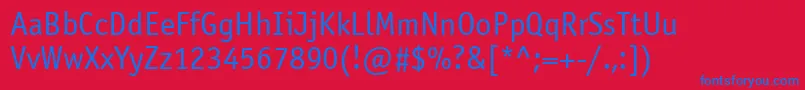 Officinasansisoctt Font – Blue Fonts on Red Background