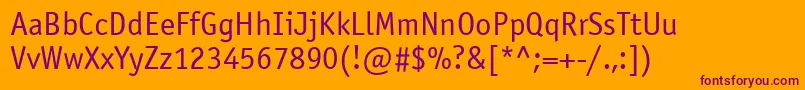 Officinasansisoctt Font – Purple Fonts on Orange Background